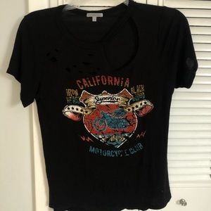 Distressed cotton tee